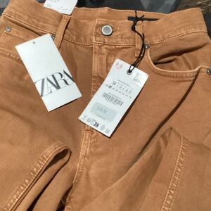 Zara Camel High-Rise Pants